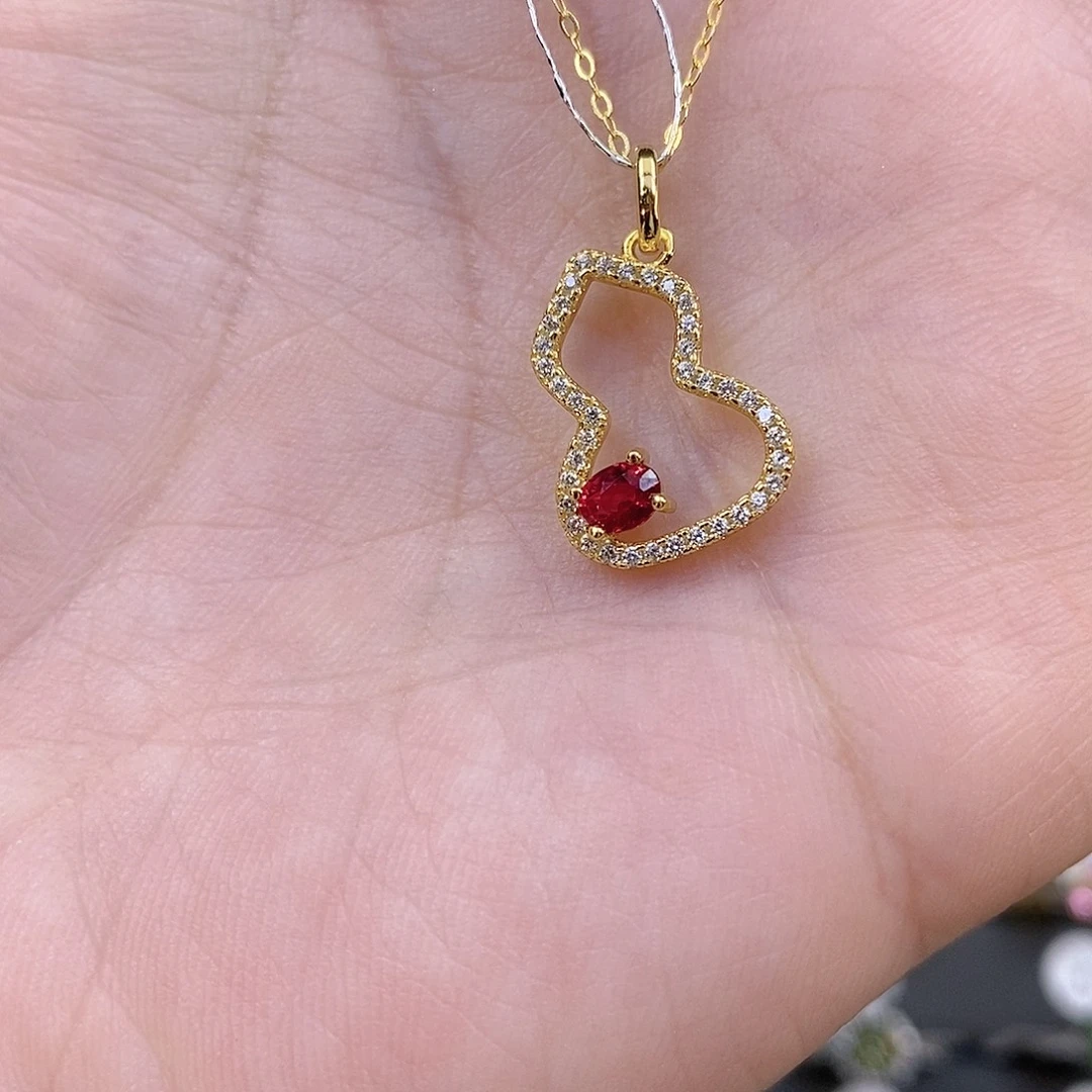 彩色蓝宝石吊坠(赠链)银S925镶嵌