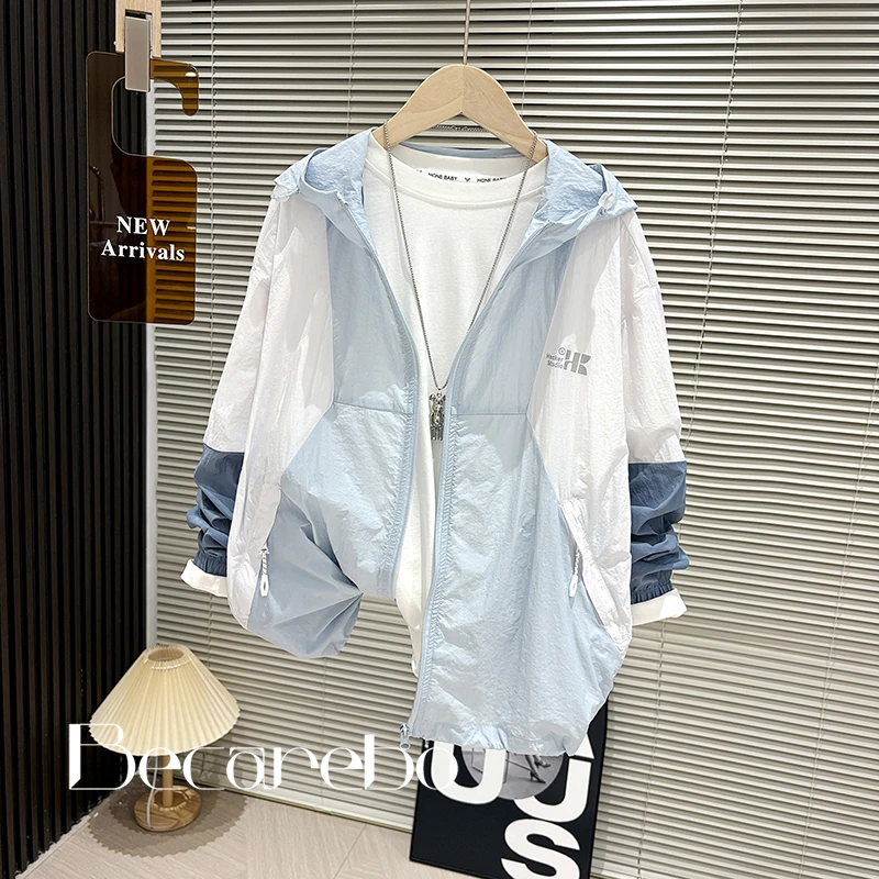 130-180【UPF50+】青少年夏季防晒衣男童薄款防晒服中大童儿童潮牌