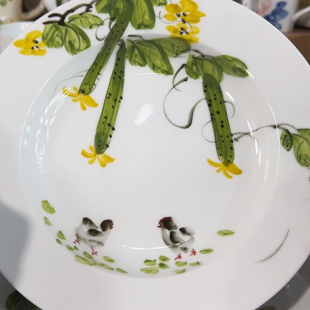 陶瓷景德镇高温釉下陶瓷8寸盘