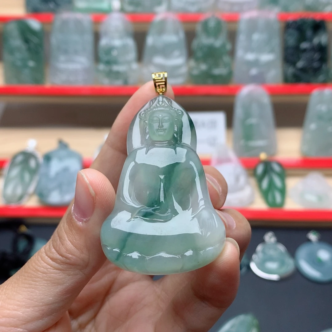 翡翠颈饰18K金镶嵌蛋*素衣