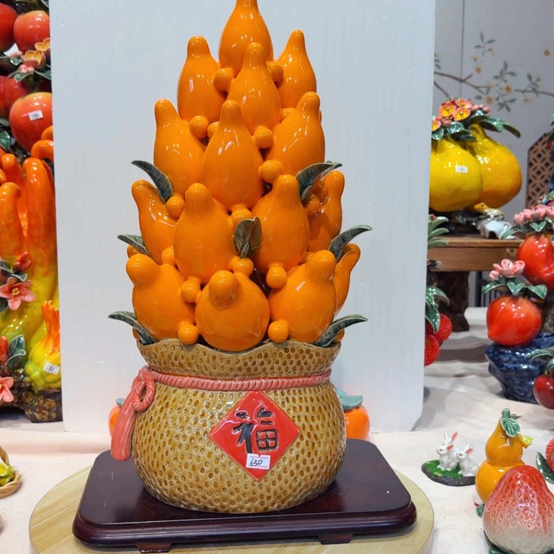 陶瓷五代同堂摆件