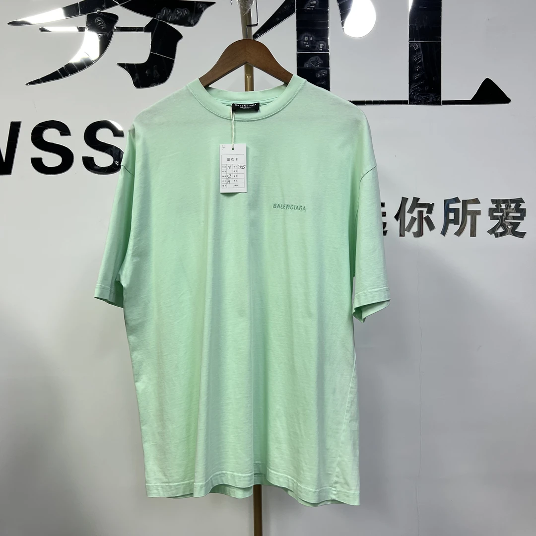 99新 Balenciaga/巴黎世家 刺绣短袖 p0415 M 衣长74胸围58编码4