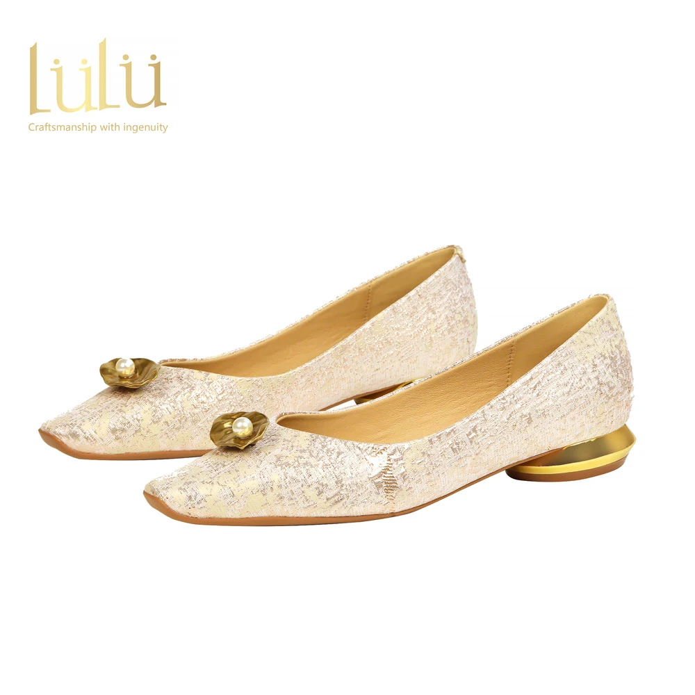 新中式国风法式复古贝壳珍珠气质尖头单鞋女缕履新中式国风女鞋