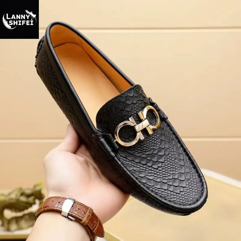 豆豆鞋男款男士商务休闲皮鞋英伦风驾车鞋软底潮流百搭真皮豆豆鞋