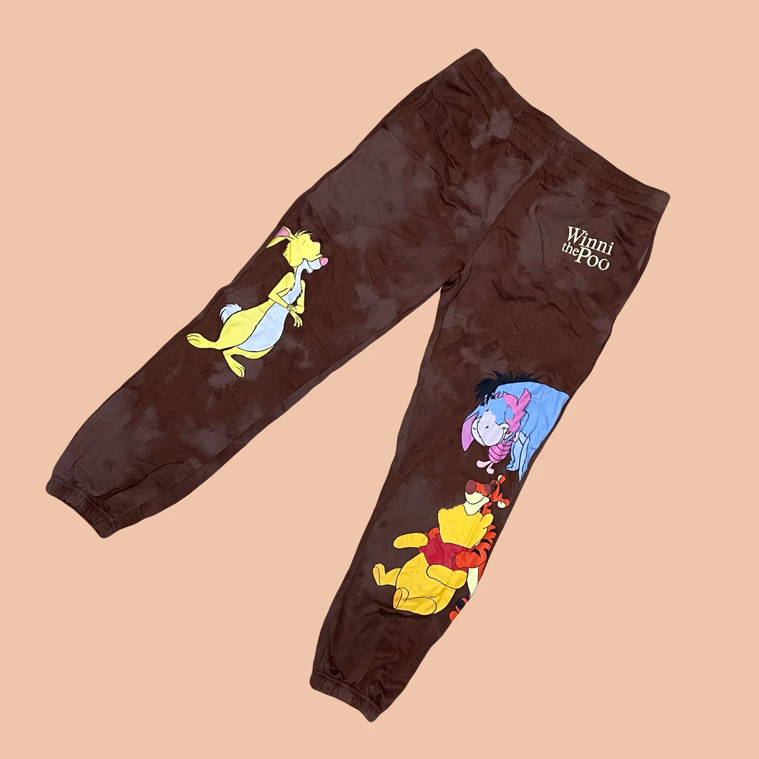 迪欧单维尼熊棕色暗迷彩薄绒成人休闲束脚裤