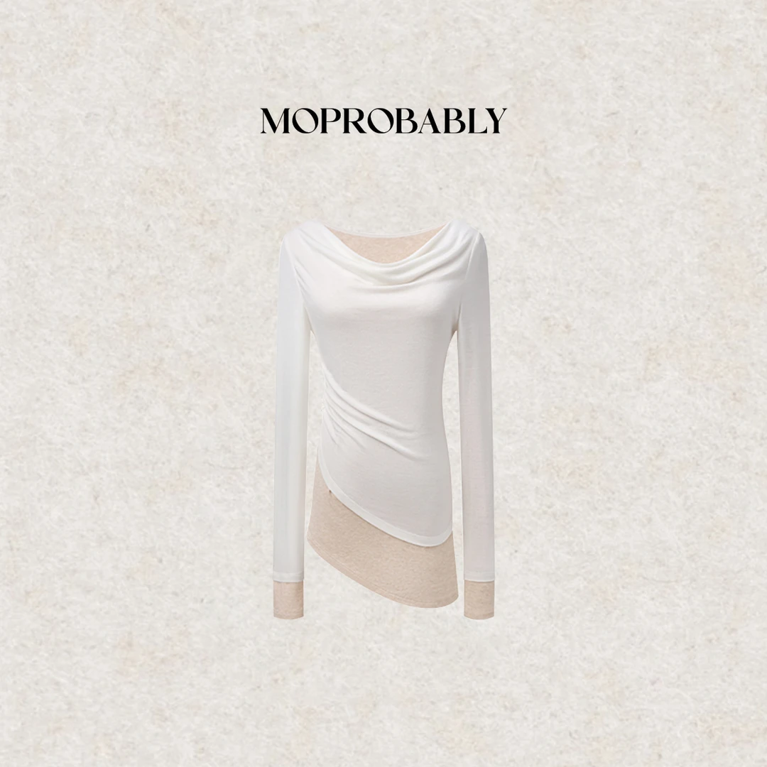 Moprobably李予诺「恰质」“莱赛尔+绵羊毛”层次感长袖T恤L5147091