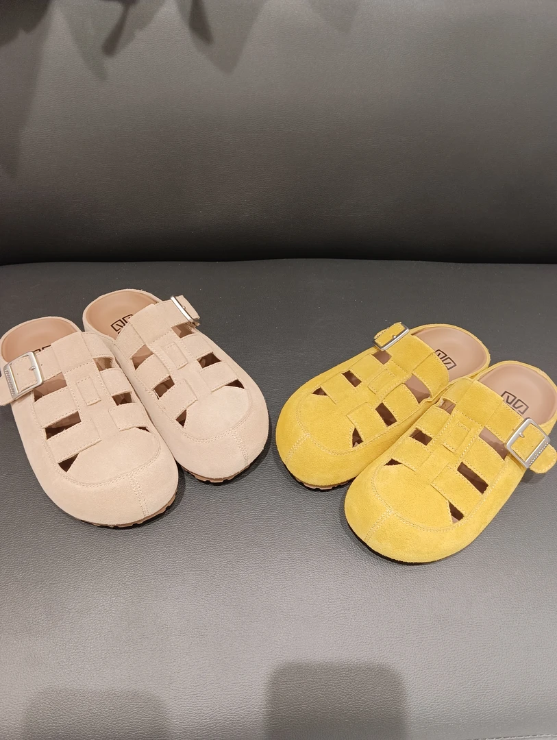 【LPZ】平底包头拖鞋女镂空设计复古休闲外穿软底凉拖春夏百搭