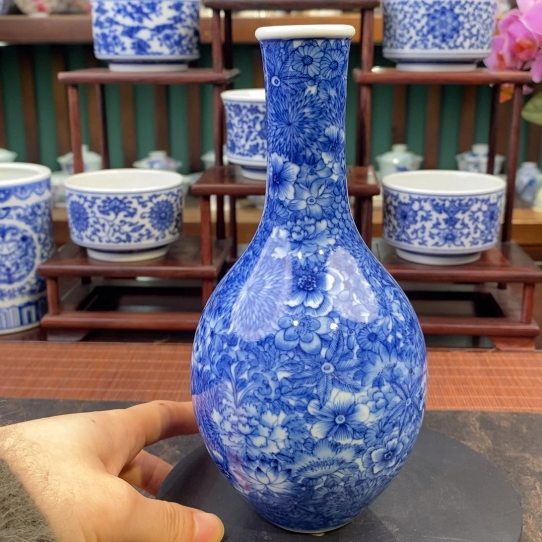慎静斋万花橄榄瓶