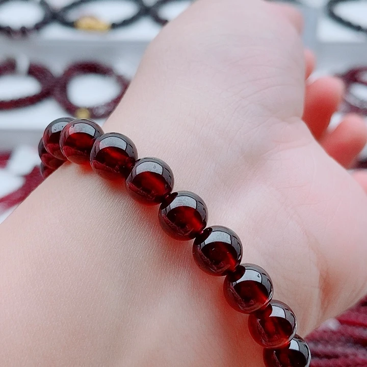 未镶嵌手链石榴石8A卡8.6