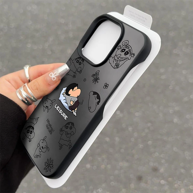 可爱小新半包款软壳适用苹果16/15promax手机壳iphone14/12/11/13