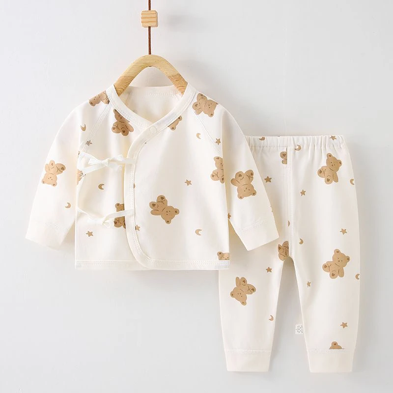 71-140四季新生儿连体衣分体套装爬服哈衣，A类纯棉全衣无骨