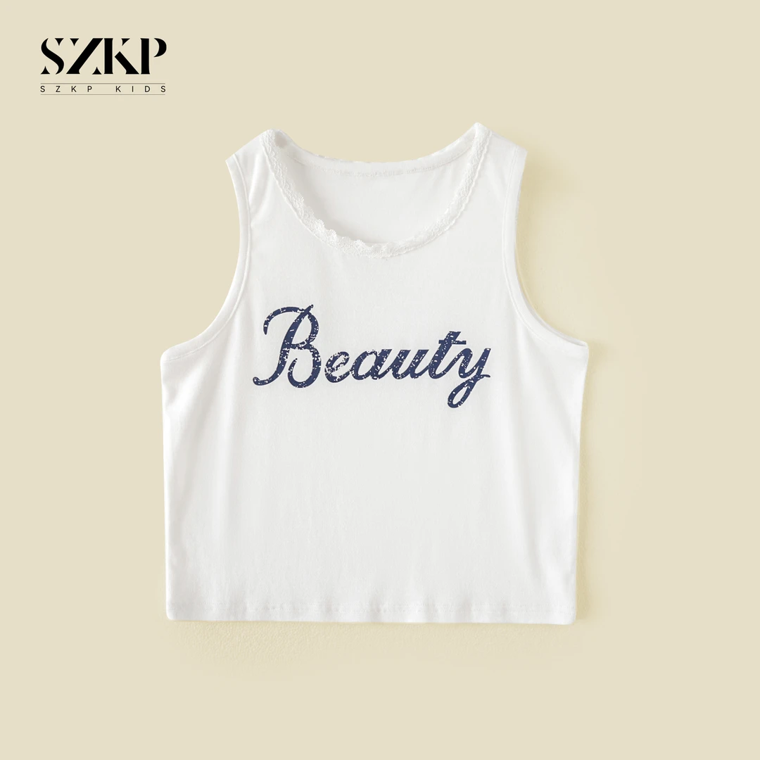 SZKP夏季新款女童透气薄款上衣中大童时尚爆款儿童背心BGYX551587