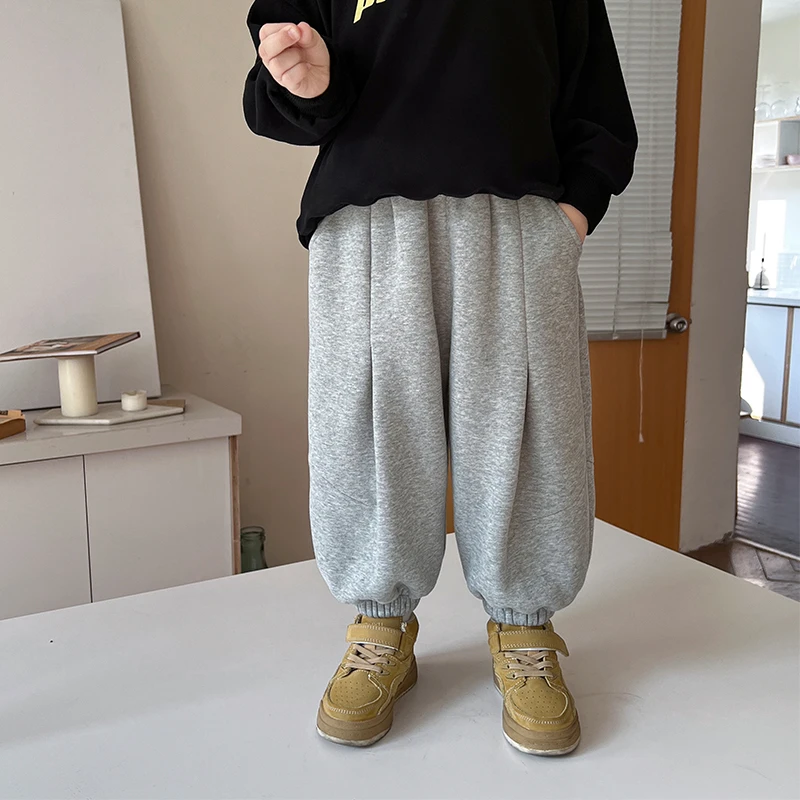 冬装儿童加绒休闲宝宝多色宽松束脚裤子XKA128L-QQQQ