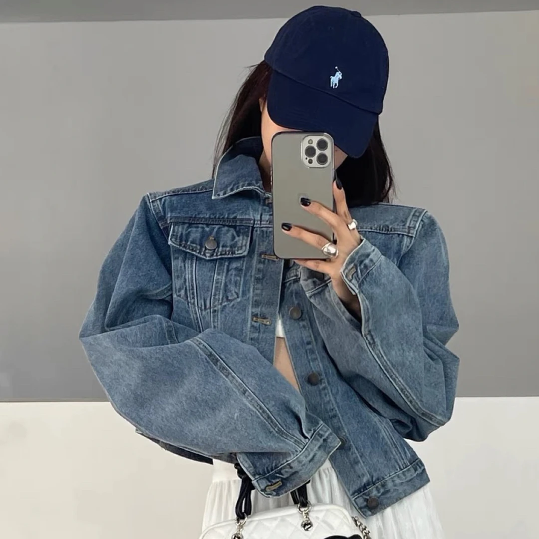 2025秋季新款韩版高级感休闲宽松短款夹克上衣美式复古牛仔外套女