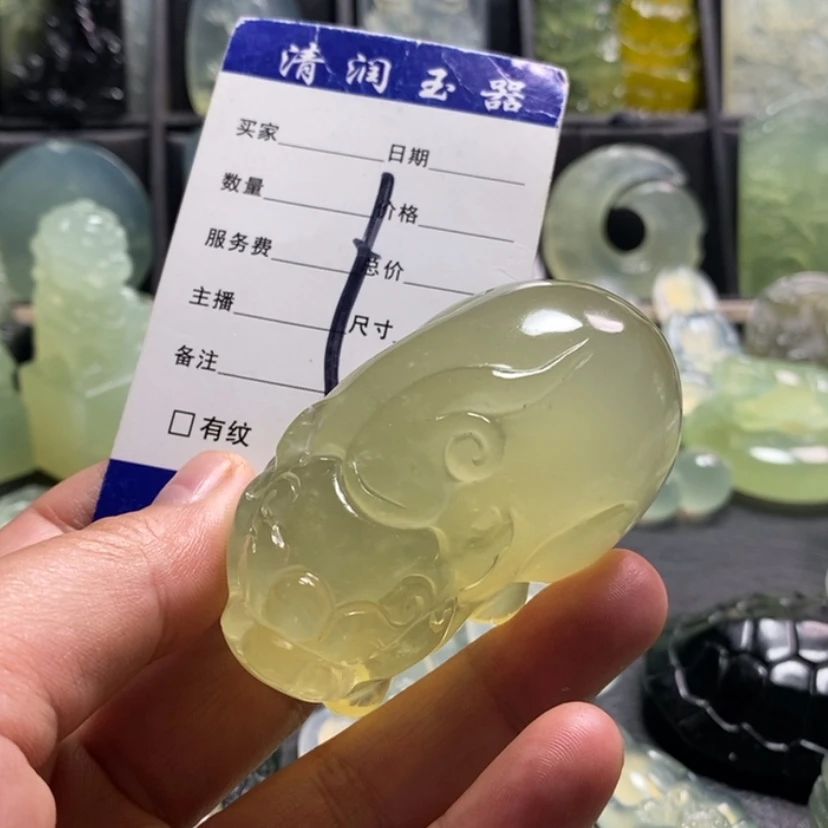 【闪购商品】蛇纹石玉合金手把件