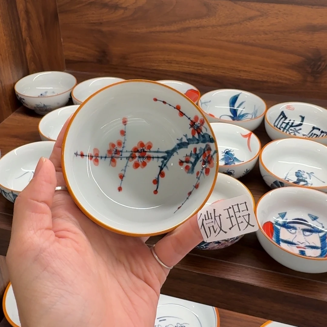 釉下手绘茶具微瑕