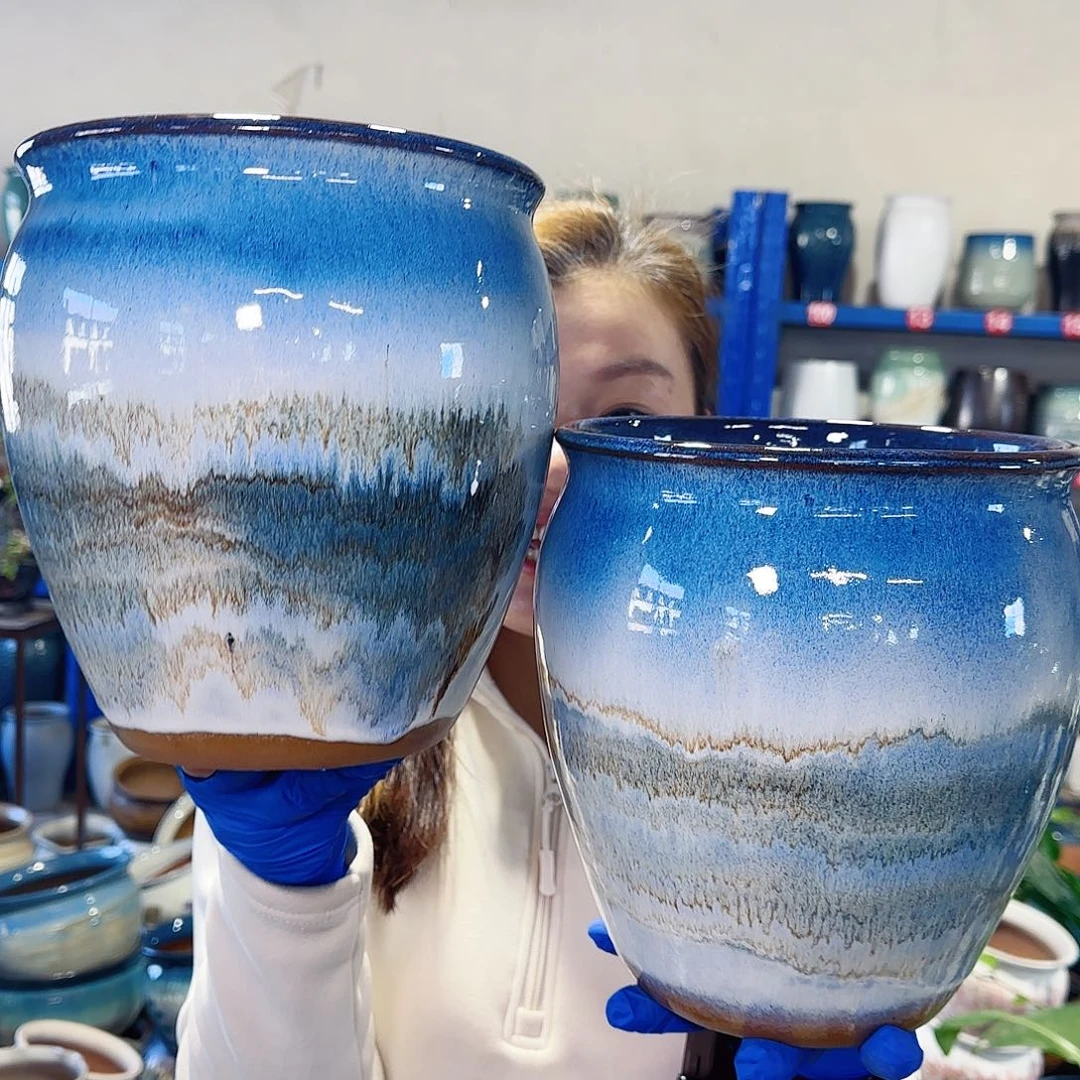 紫砂花盆高21宽19