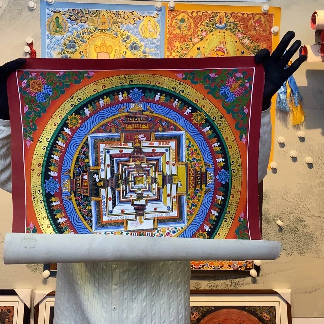 卷轴画纯手绘坛城唐卡50尺