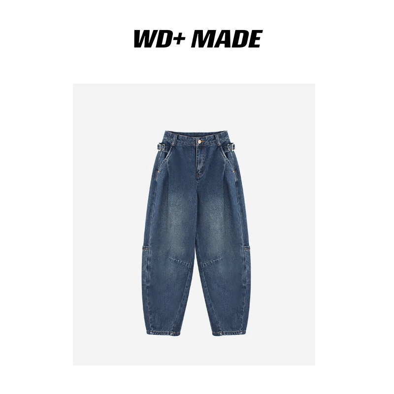 美式工装宽松显瘦高腰显瘦香蕉裤阔腿弯刀裤牛仔裤