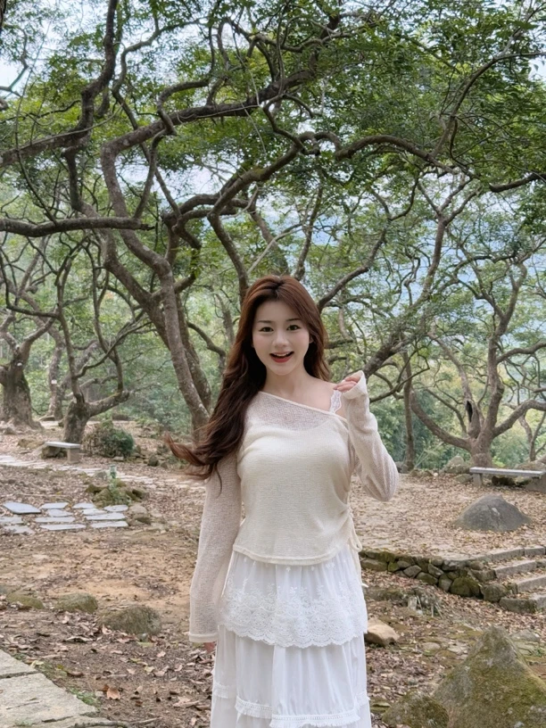 蕾丝打底长袖罩衫两件套显瘦气质长袖甜美抽绳套装