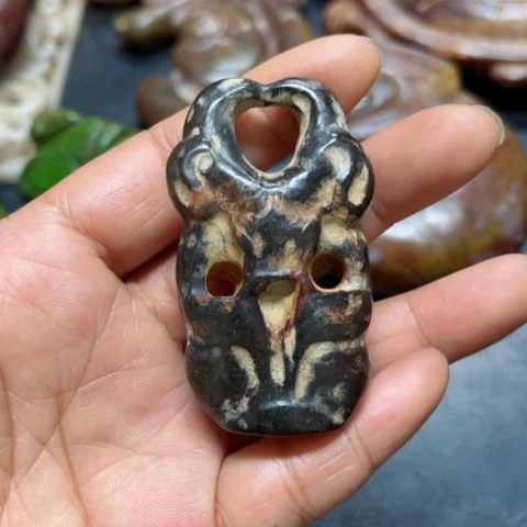 吊坠白玉菩提把件