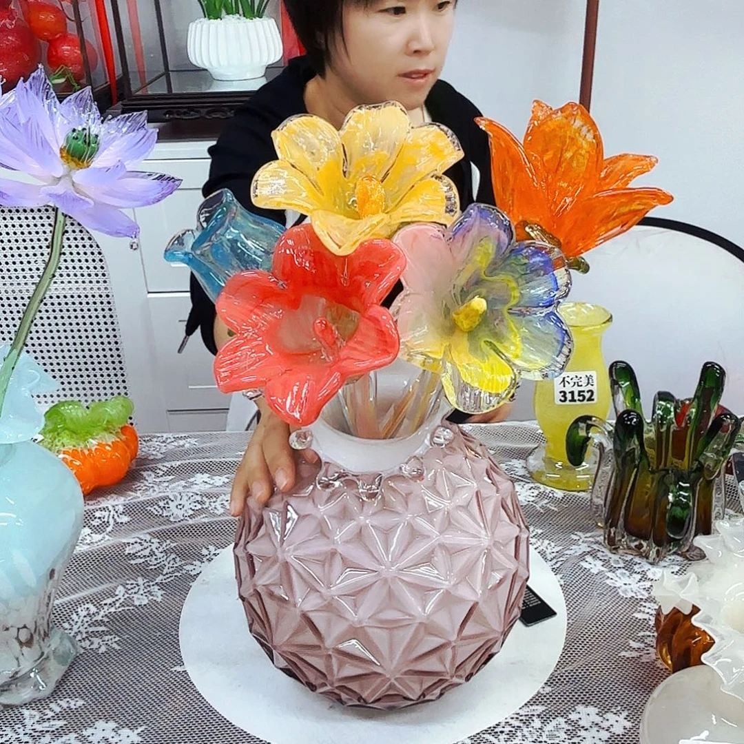 5花一瑕疵瓶琉璃花瓶花器艺术品