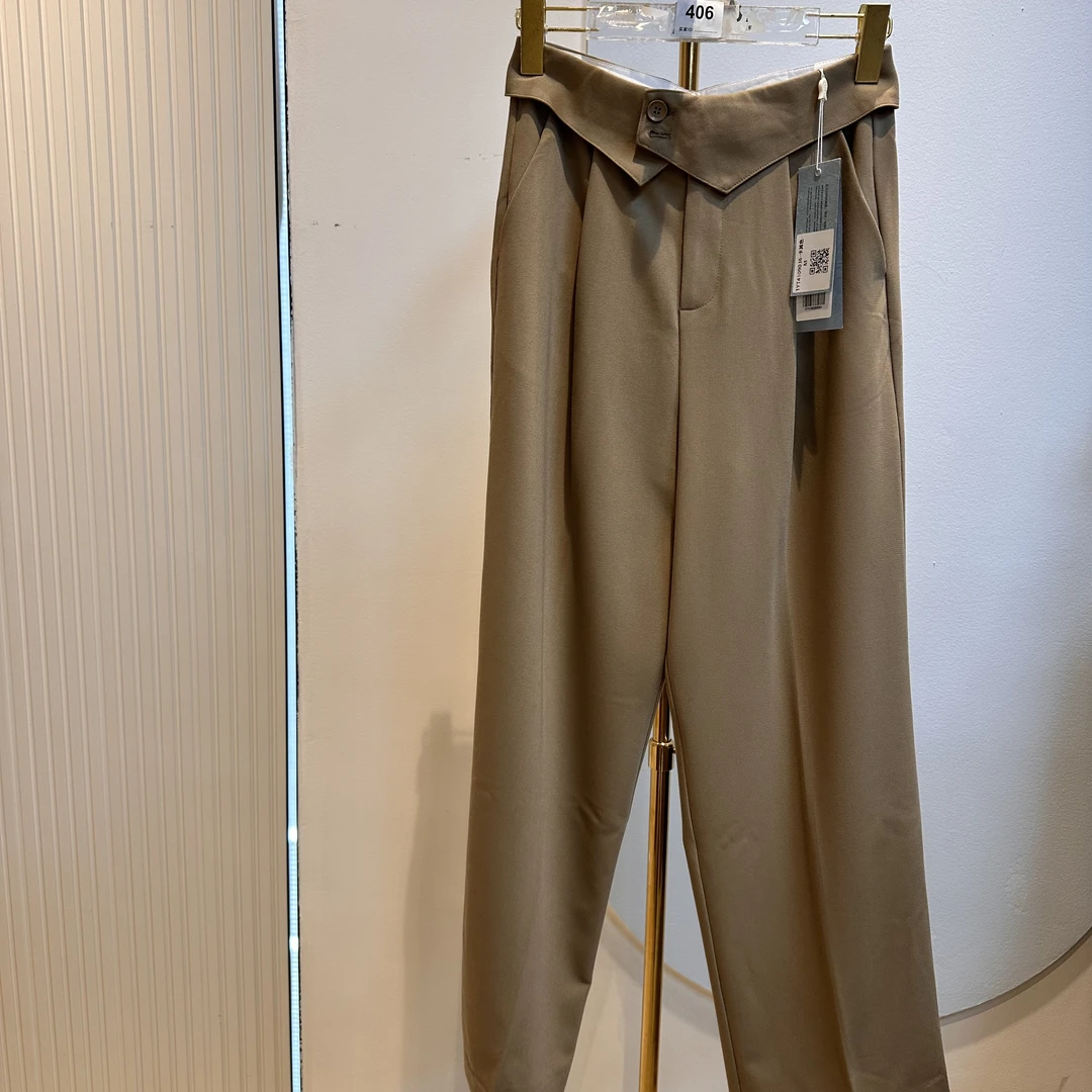 四季长款极简百搭女款休闲纯色经典直筒裤（A406）