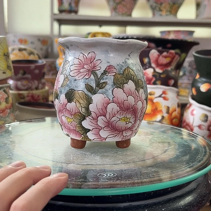 景德镇幸运花盆手绘花盆