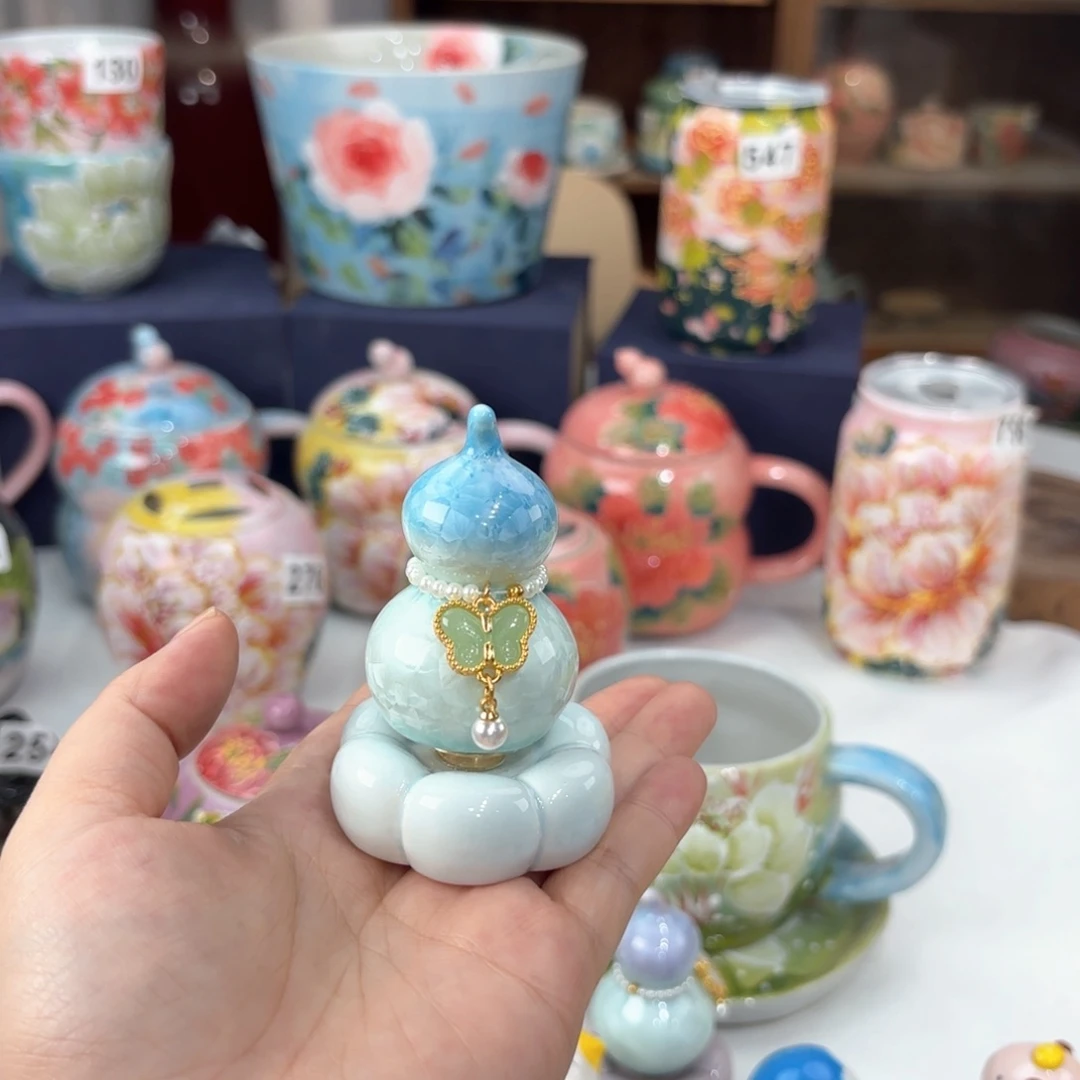 景德镇手绘高温釉下彩陶瓷茶具