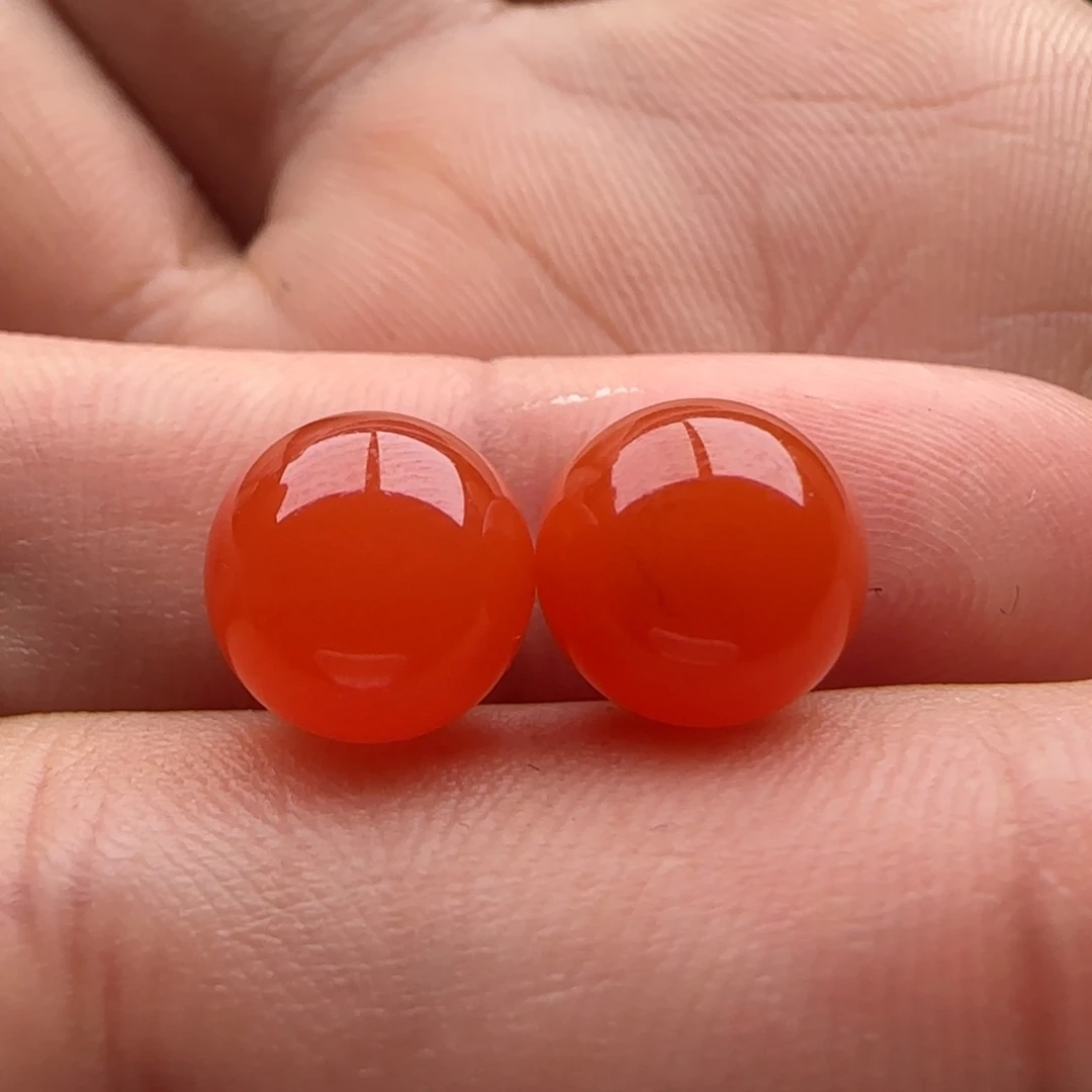 南红玛瑙圆珠8.7未镶嵌马牙