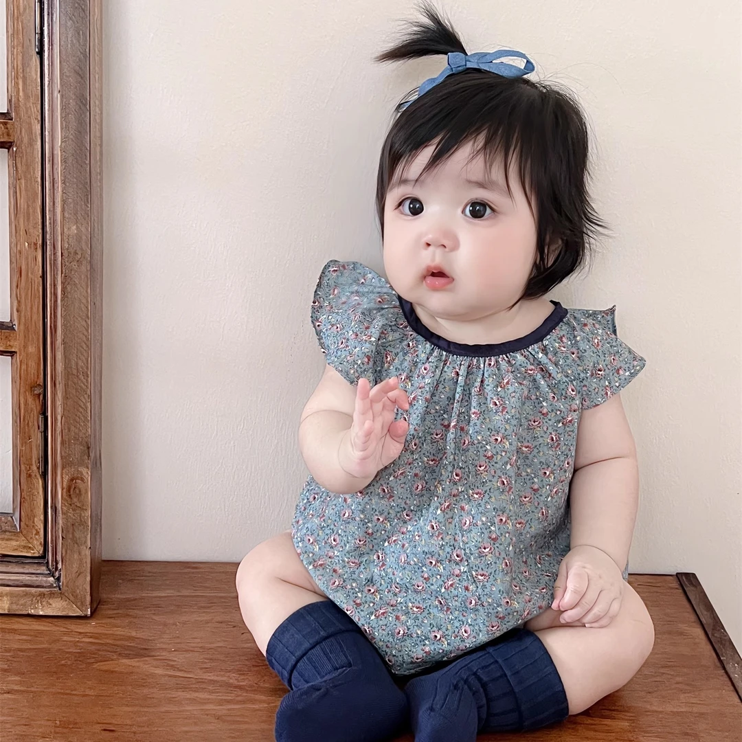 Noodle家婴儿衣服夏季韩系上衣短裤分体两件套小月龄宝宝外出套装
