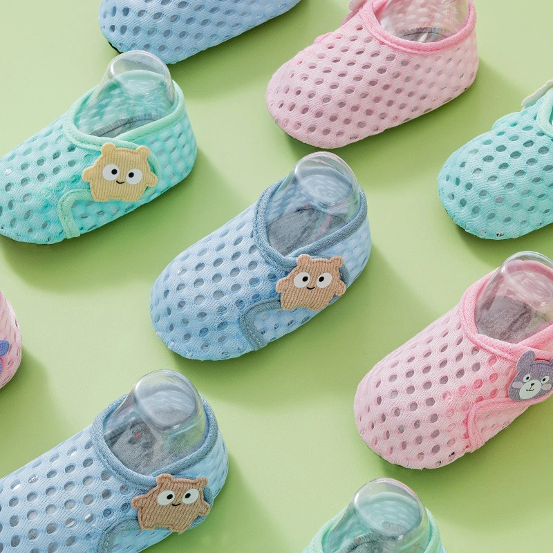 婴儿地板袜夏季网眼薄款男女宝宝室内防滑软底隔凉儿童学步地板鞋
