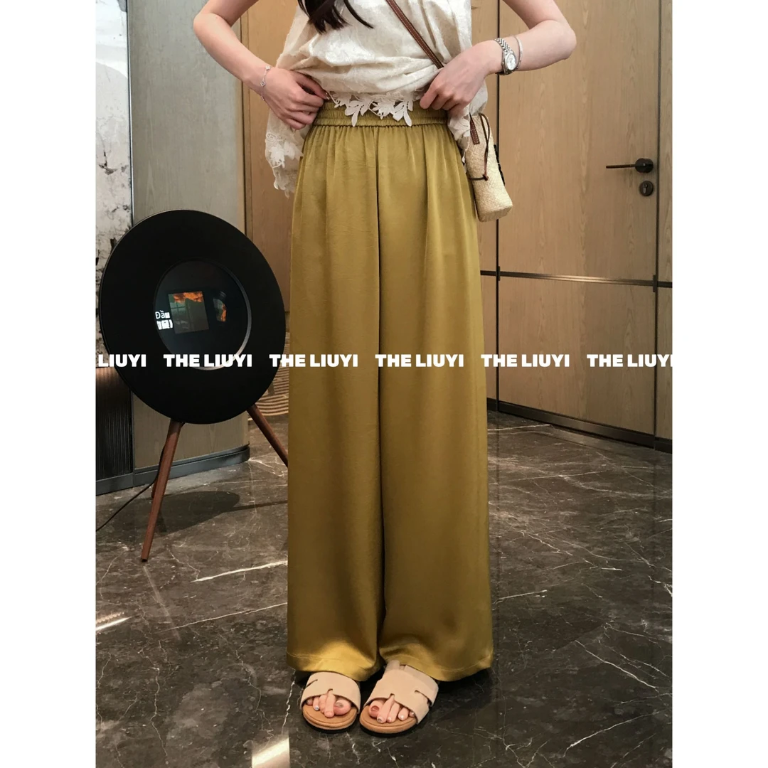 【LIUYI】雪梨纸醋酸裤～夏季轻薄透气醋酸直筒裤55216