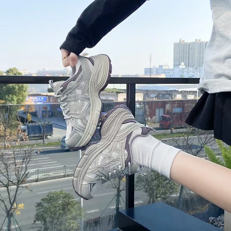 5217【银色月光】达思图厚底增高老爹鞋女新款网面透气百搭休闲潮鞋