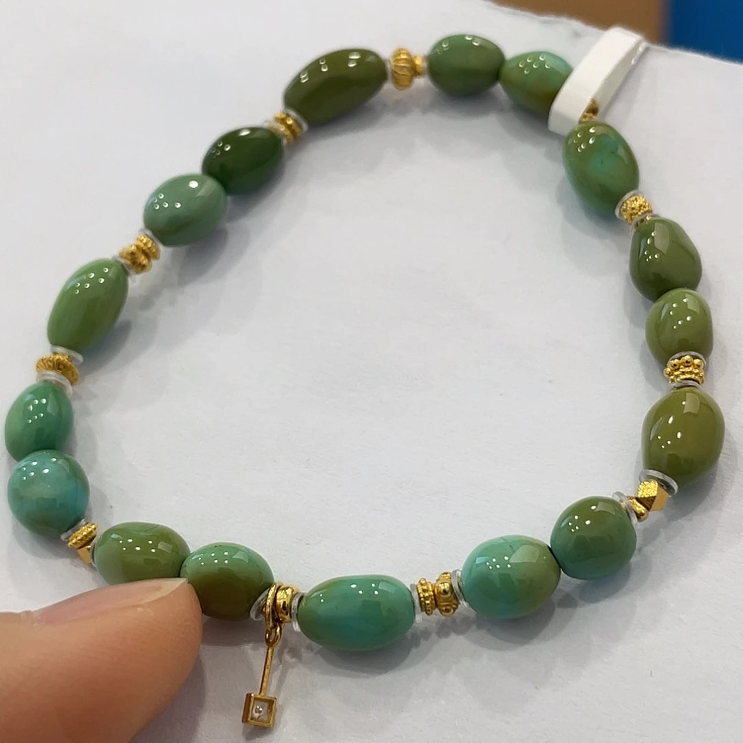 绿松石18K金镶嵌珠宝奇石