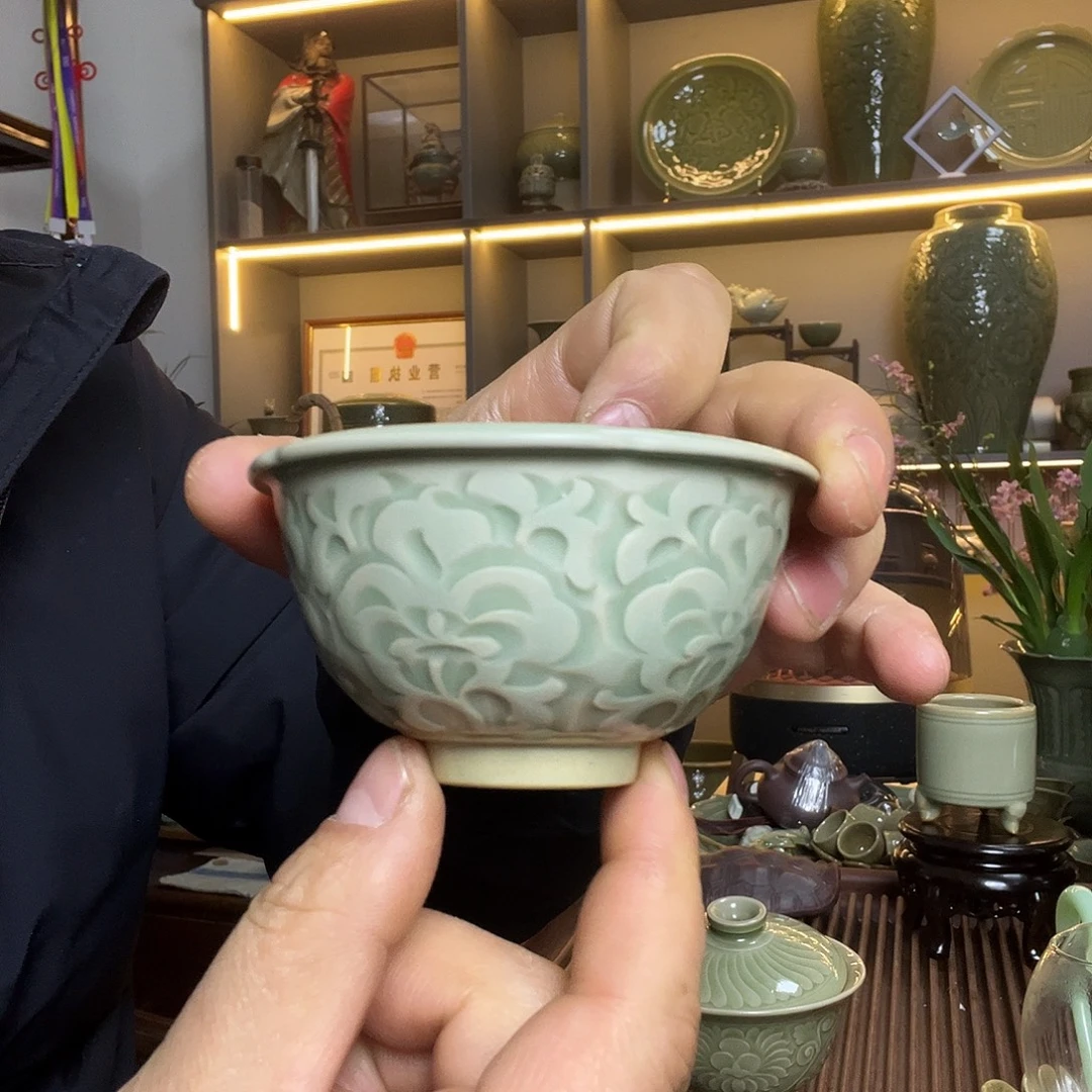 耀州窑手工主人杯微瑕