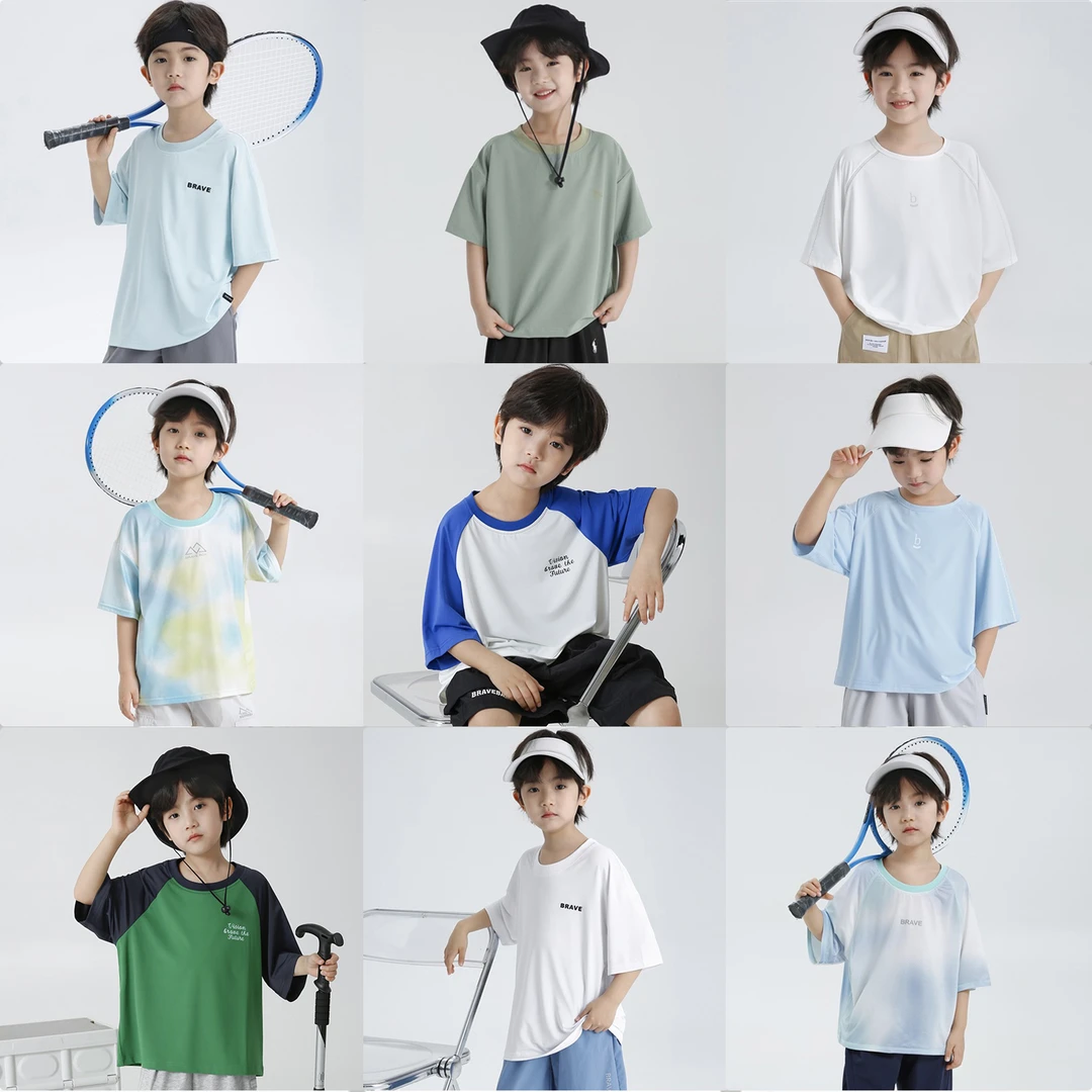 【专业户外速干排汗透气运动】冰感速干男童短袖T恤夏季透气|25ba93
