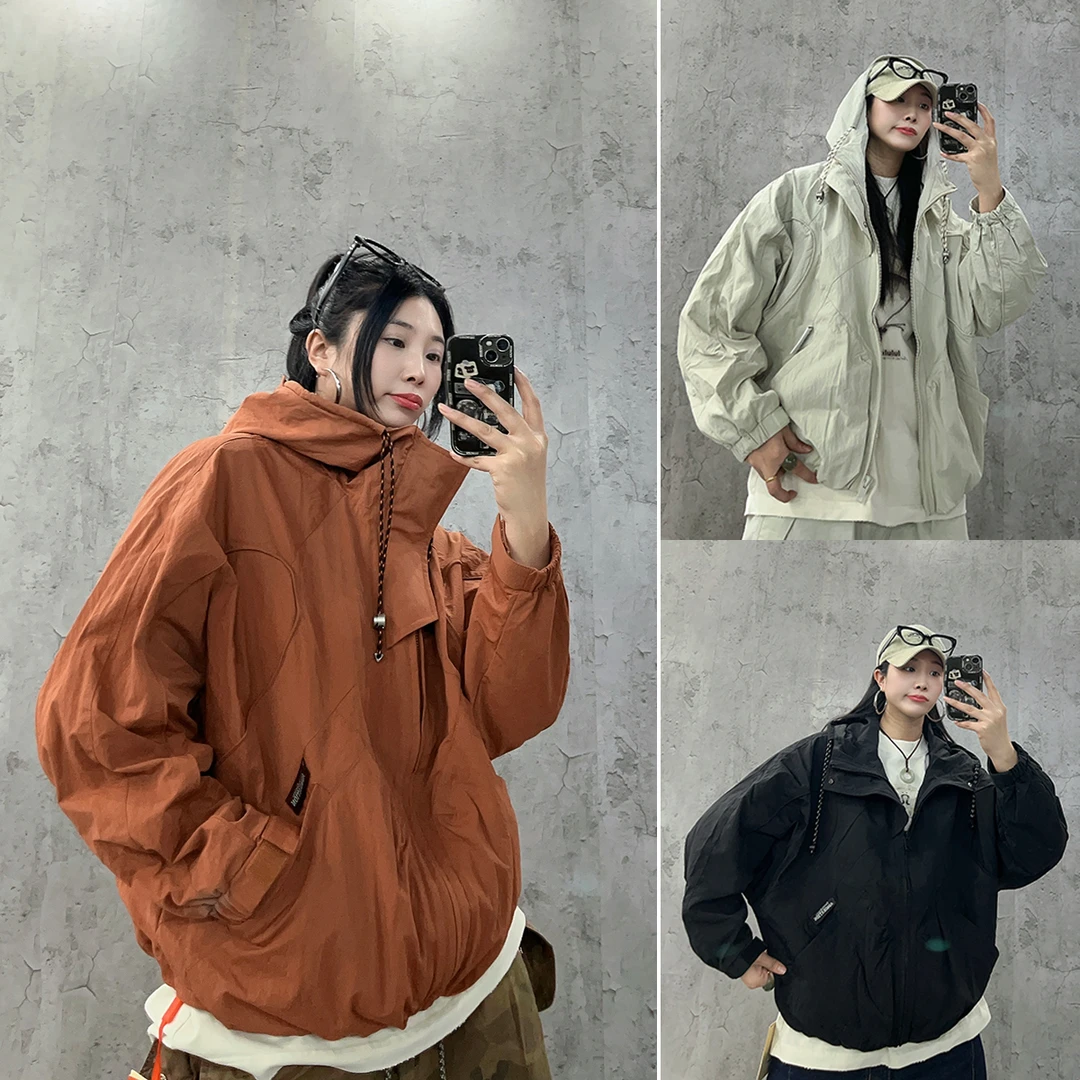 尹小鸡 春季山系机能户外宽松休闲防水冲锋衣夹克外套男女 1078