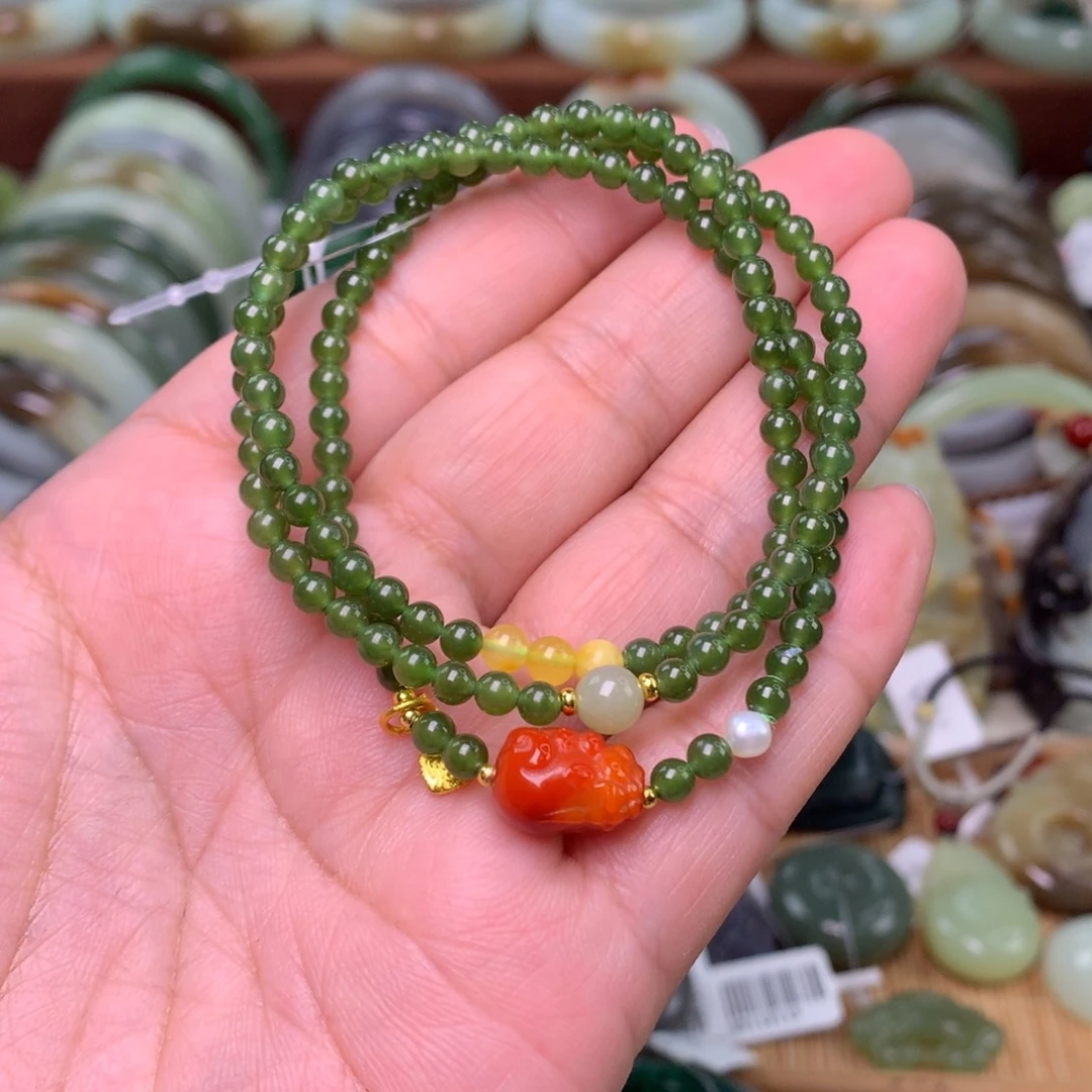 和田玉（碧玉）未镶嵌手链卡0.4