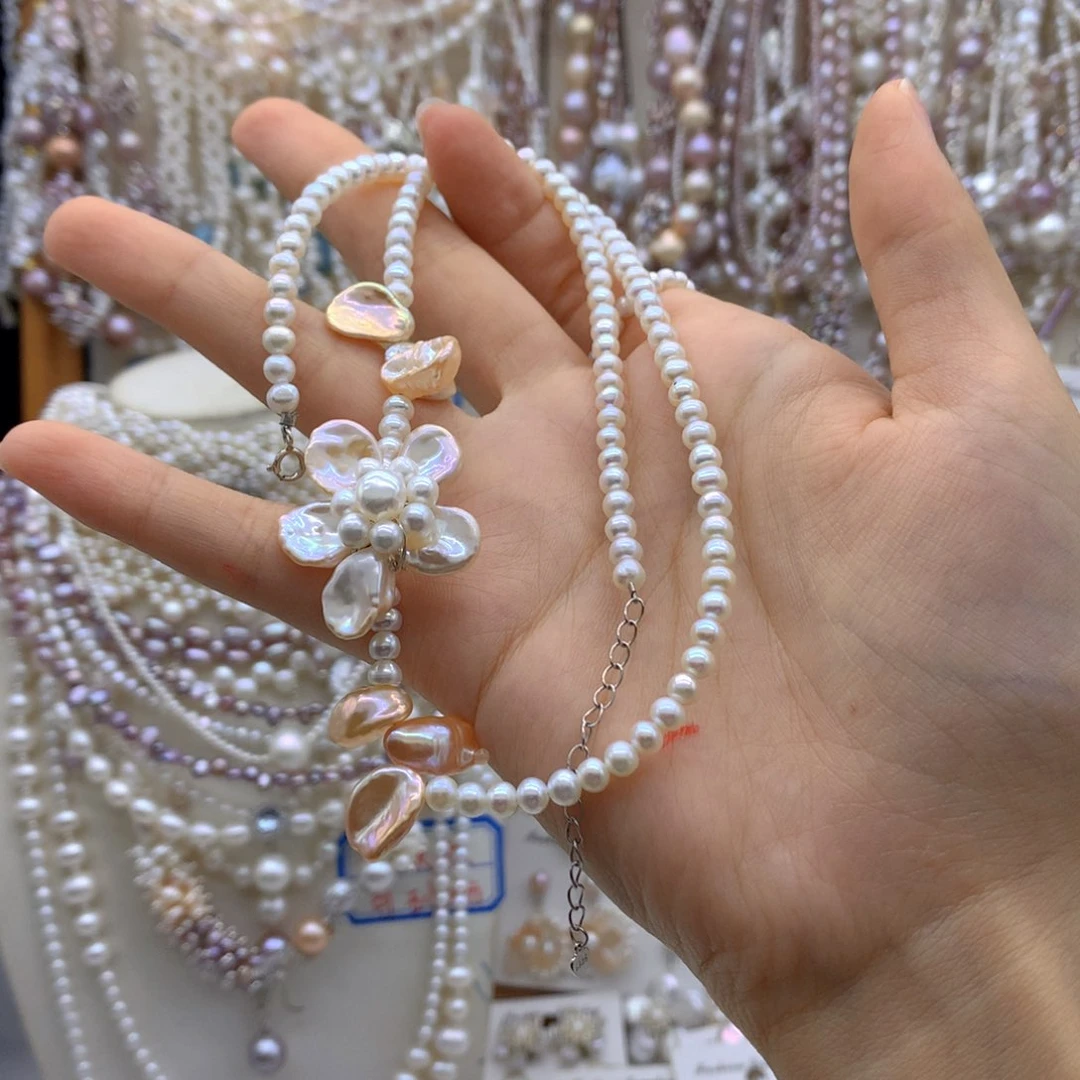 星***星合金淡水珍珠项链耳饰