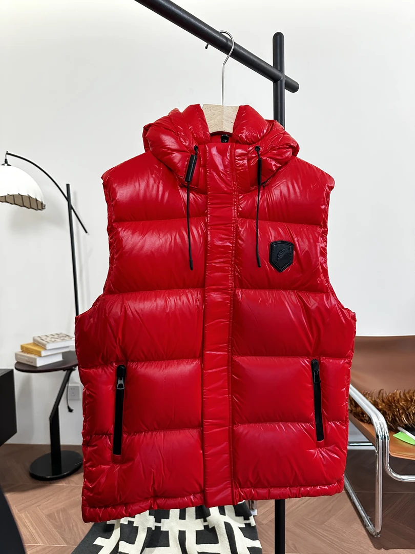 HUAHUA 【反季清仓】成人 90%白鹅绒 蒙家高定连帽抽绳款马夹鹅绒服