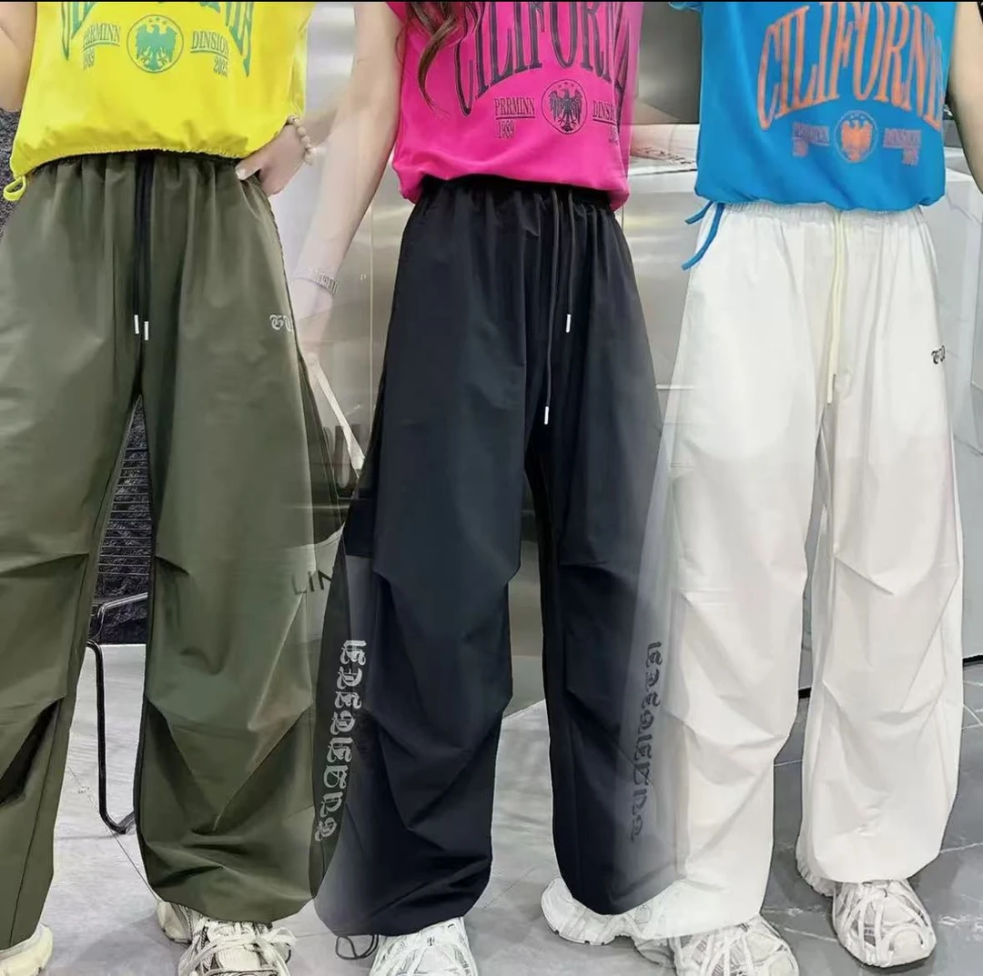 YT7780字母反光伞兵休闲裤男女同款运动时尚百搭夏季
