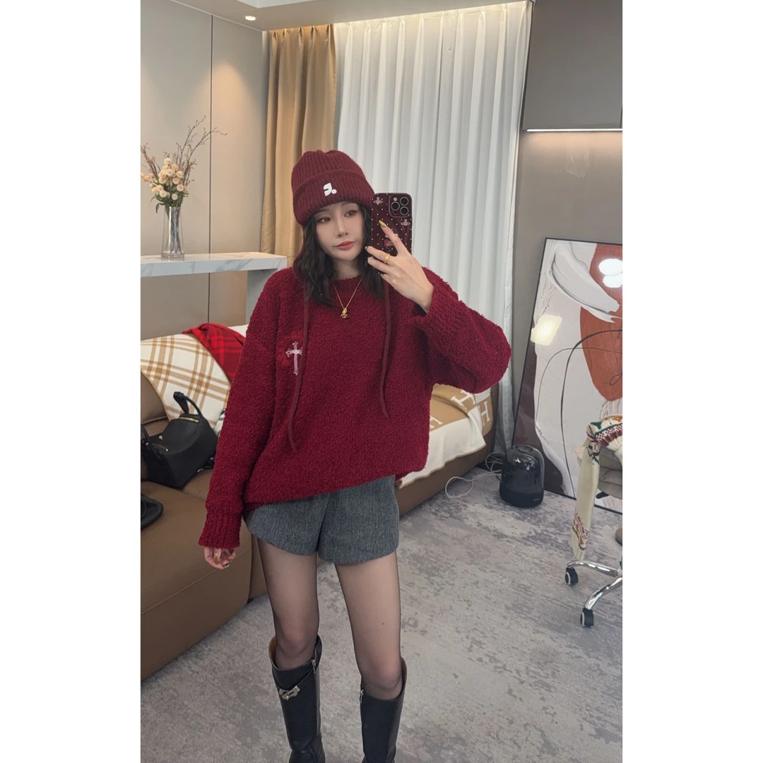 《Anni》Ani-B527秋冬宽松针织慵懒风休闲套头毛衣ins时尚