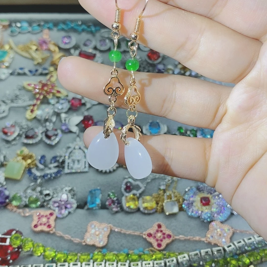 【闪购商品】银S925镶嵌耳饰托帕石