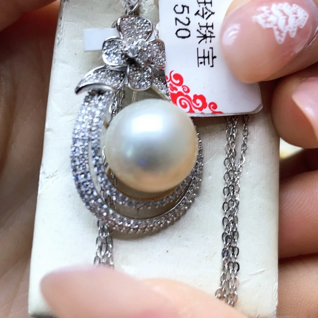 海水珍珠颈饰银S925镶嵌