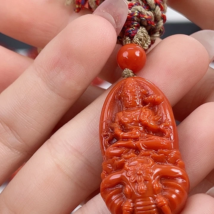 南红玛瑙未镶嵌瓦西雕件普贤