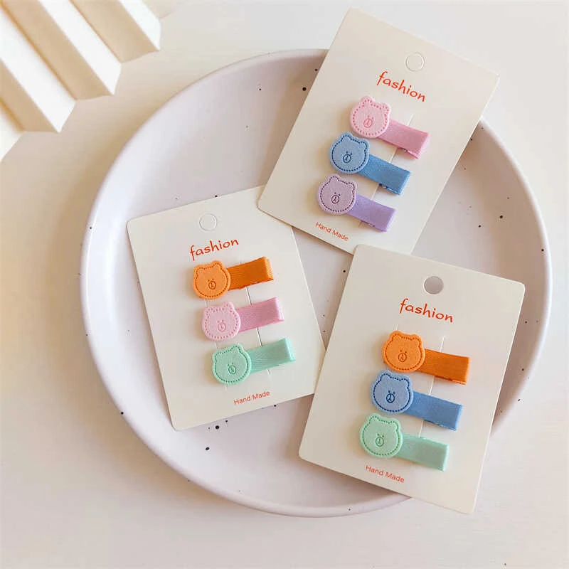 宝宝发夹可爱超萌小熊不伤发全包布婴儿胎毛头饰儿童发卡女童发饰