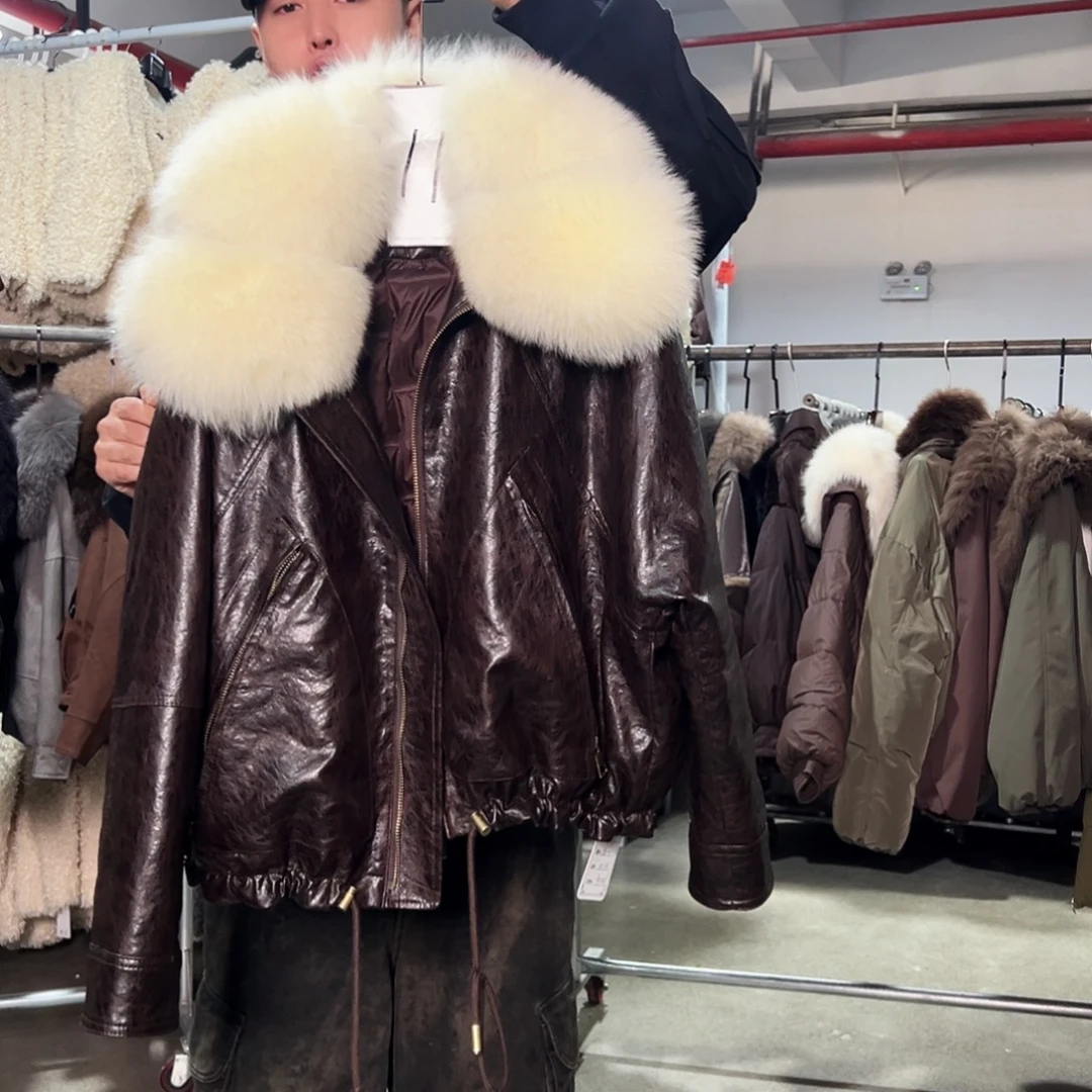 时尚真狐狸毛领外套11号