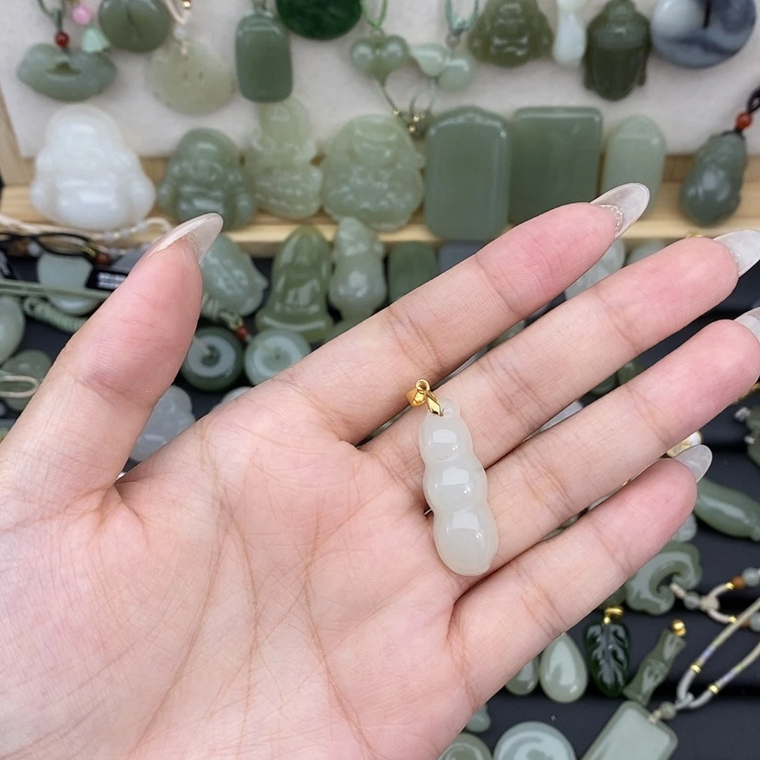 吊坠(不含链)银S925镶嵌和田玉