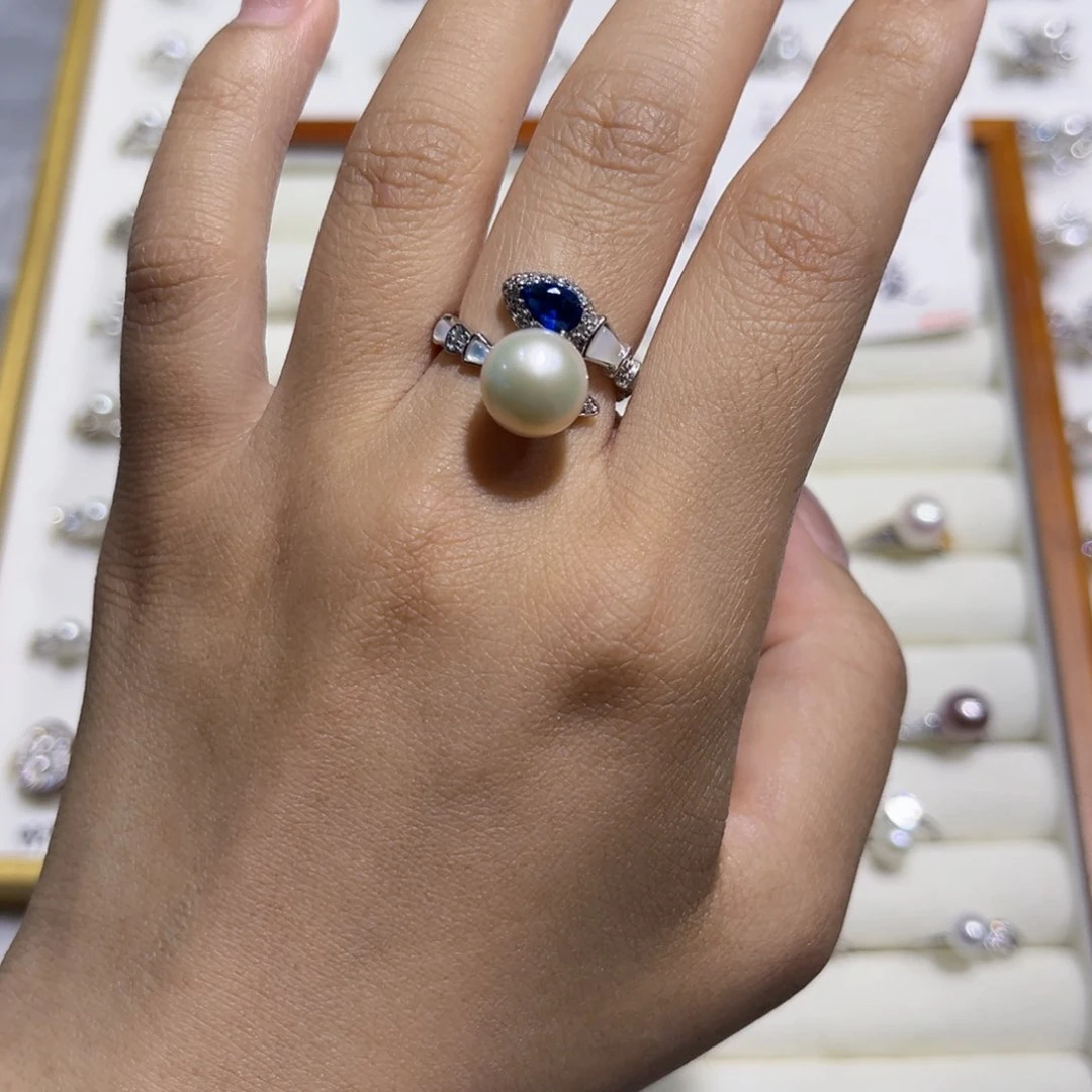 淡水珍珠戒指银S925镶嵌